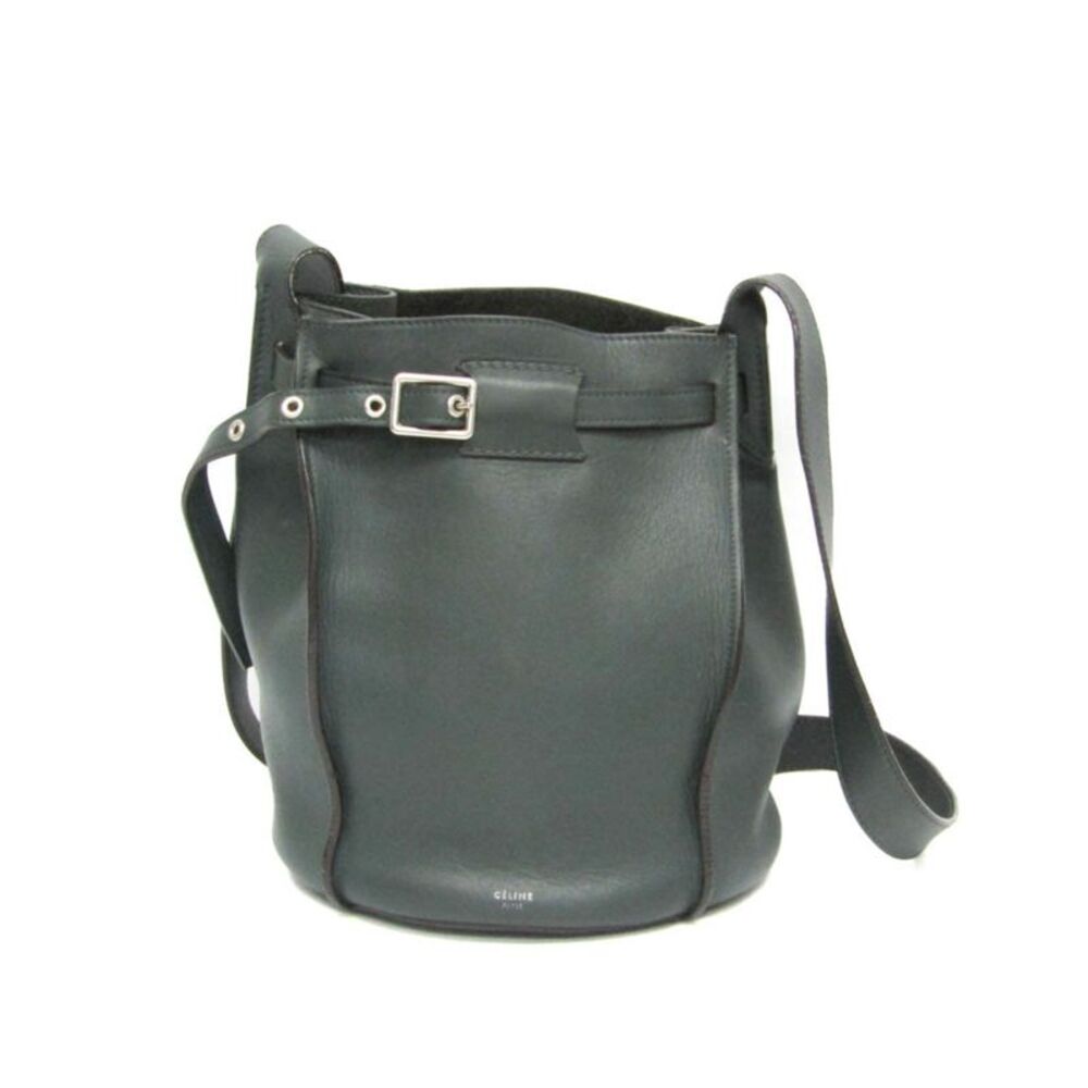 Celine Long Strap Big Bag Bucket Leather Khaki Leather Shoulder Bag Bag